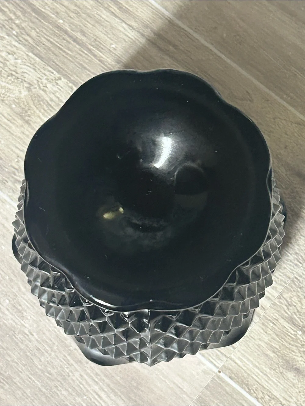 Vintage Tiara Cameo Diamond Point Candle Holder